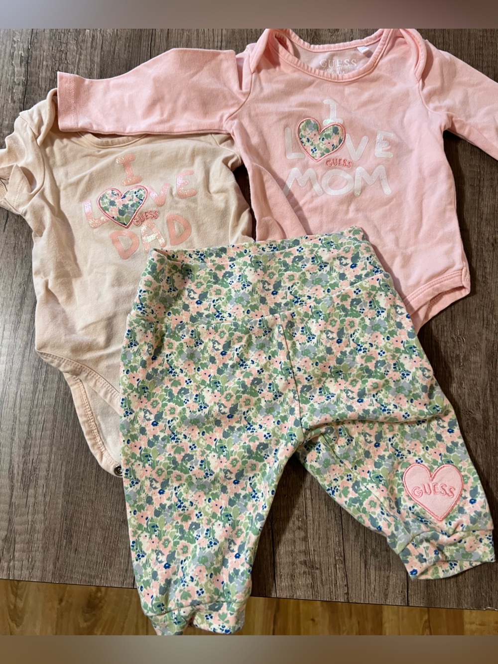 Guess Girls Pink Floral 3-Piece Pajama Set